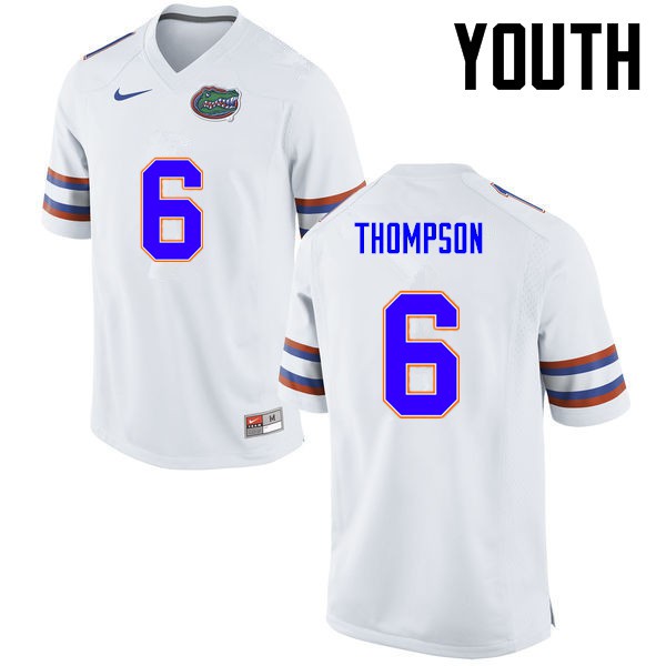 Florida Gators Youth #6 Deonte Thompson College Football Jersey White